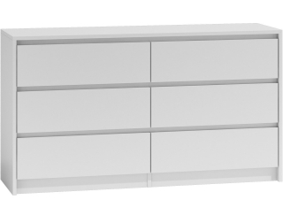 Veľká komoda 6 zásuviek 140 cm biely Karo K140