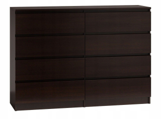 Veľká komoda 8 zásuviek Marcysia 140 cm wenge