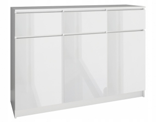 Veľká komoda pre detskú izbu biely lesk 120