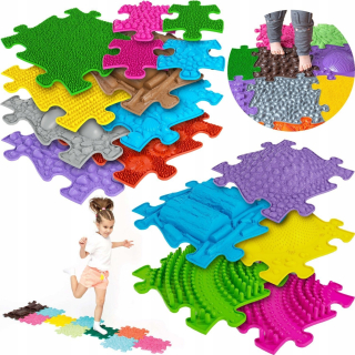 Veľká zmyslová rohož Orthopedic Puzzle 16 El.