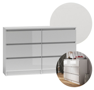 VEĽKOKAPACITNÁ SKRIŇA BIELY LESK 6 ZÁSUVKOV 120cm