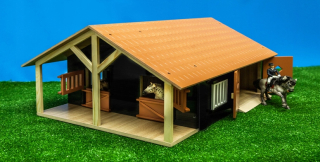 Veľká drevená stajňa 51x40x28 | Kids Globe 1:24