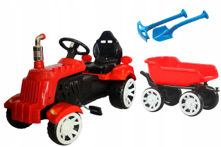 Veľký pedálový traktor s prívesom 3kolorigratis