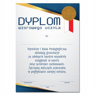 Diplom príkladného študenta A4 lisovanie (25 kusov)