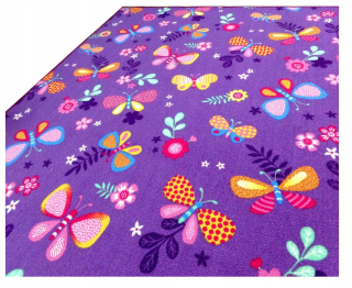 Detský koberec Papillon Purple Butterflies 350x400