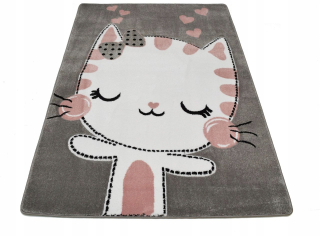 Petit Kitty Koberce Gray-Roz 3d 140x190
