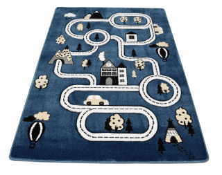 Streety kobercov Petit City Streets Blue 3d 200x290