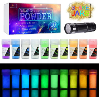 Dekorromovanie žiariacu práškovú epoxidovú živicu+UV žiarovka