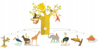 Dekorácia Djeco Mobile. Mobil Animals of the