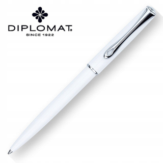 Diplomat Pen. Traveler White Chrome