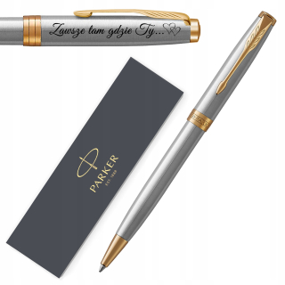 Guľôčkové pero Parker Sonnet Steel GT s GRAVÍROU