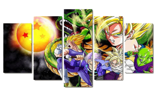 Dragon Ball DBZ Triptych Painting na plote 150x80cm