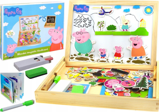Drevená magnetická kriedová doska Peppa Pig