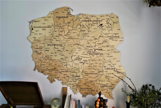 Drevená mapa poľskej prémiovej dekorácie 3D steny