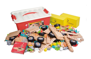 Drevené bloky mega set pre skladacie vozidlá