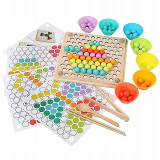Drevené pegové dosky korálky na herné puzzle farby SO