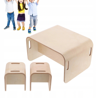 Drevené detské stoly 3in1 + 2 stoličky