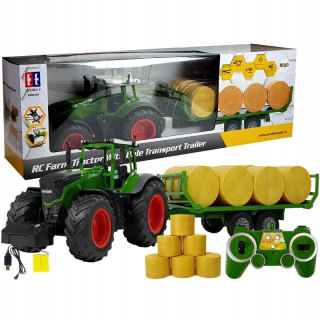Veľký traktor s prívesom 80 cm seno gule