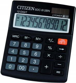 Veľká kancelárska kalkulačka občianska SDC-812NR Čierna