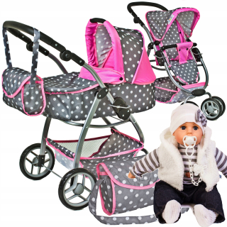 Veľký kočík pre bábiky 4in1 kočíka gondola bábika