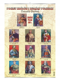 Nástenka s históriou dynastie Piast 1