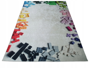 Farebný digitálny koberec s blokmi ako Lego 120x180