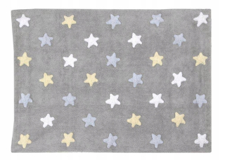 Lorena Canals Tricolor Star Gris/azul koberec