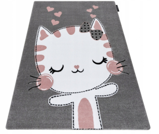 Koberec PETIT 3D 180x270 KITTY kitty šedo-ružový