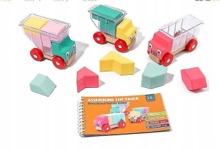 Detské drevené odrody Cube Construction Toys E