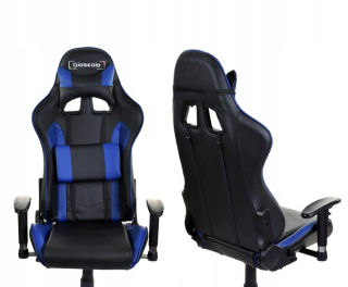 Ergonomická stolička pre hráča čierna a modrá