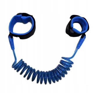 Elastické detské vodítko (pripevnené na zápästie) 2m-modré