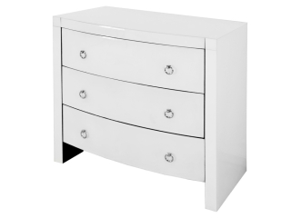 Elegantné biele sklo hrudník s zásuvkami 80x40x80 LWRU2