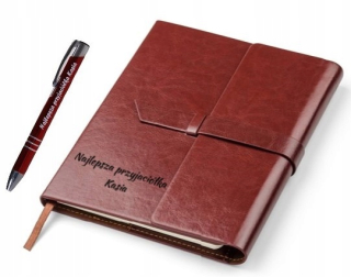 Elegantný notebook A5 s darčekom pre gravírovanie Pen +