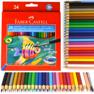 Faber-Castell Watercolor Cencils 24 Colic + Brush