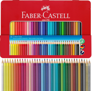 FABER-CASTELL Grip 36 farebných trojuholníkových pasteliek METAL