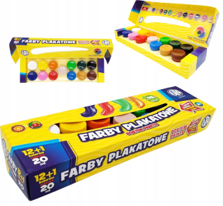 Plagáty farby 13 farieb Astra 20 ml 12+1