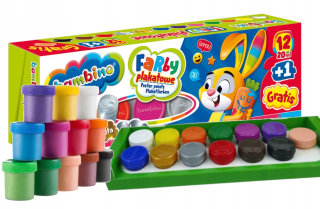 Plagáty farby bambino 12kol 20 ml žiarivé farby