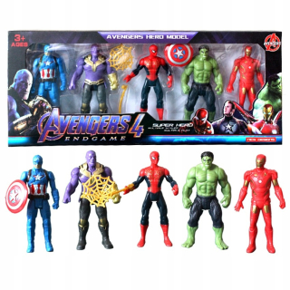 Figúrky Avengers Hulk Iron Spiderman Thanos 5 ks