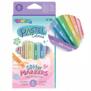 MAZAKI ZNAČOVAČE PASTELOVÉ PERÁ GLITROVÉ 6 FARIEB