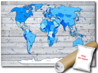Flizelina Wall Mural Map Svetové dosky 416x290
