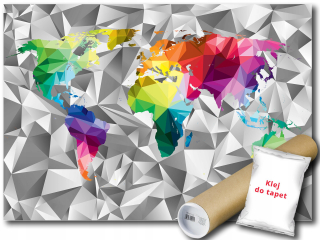 Flizelina Wall Mural Map World Rainbow 3d 312x219