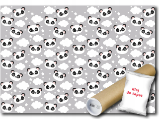 Nástenná nástenná maľba netkanej medvedíka Panda 208x146