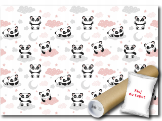 Nástenná maľba netkaných medvedíkov Panda Cloud 416x290