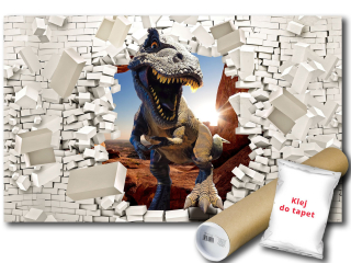 Nástenná nástenná maľba vinylového dinosaura 3D 368x254 stena