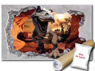 Nástenná nástenná maľba vinyl dinosaurus Wall 3d 416x254