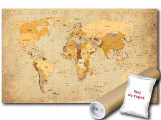 Nástenná maľba vinylovej mapy Time Zone 368x254