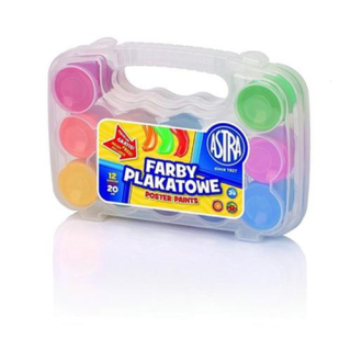 Plagáty farby 12k/20 ml kufra. Astra