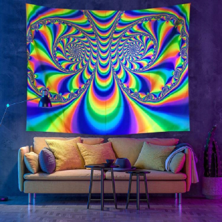 Fluorescenčné UV psychododelické svetlo mandala