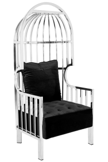 Silver Lord Acmchair - Velvet čierny vankúš