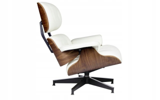 Lounge HMA stolička Široký biely - vlašský orech